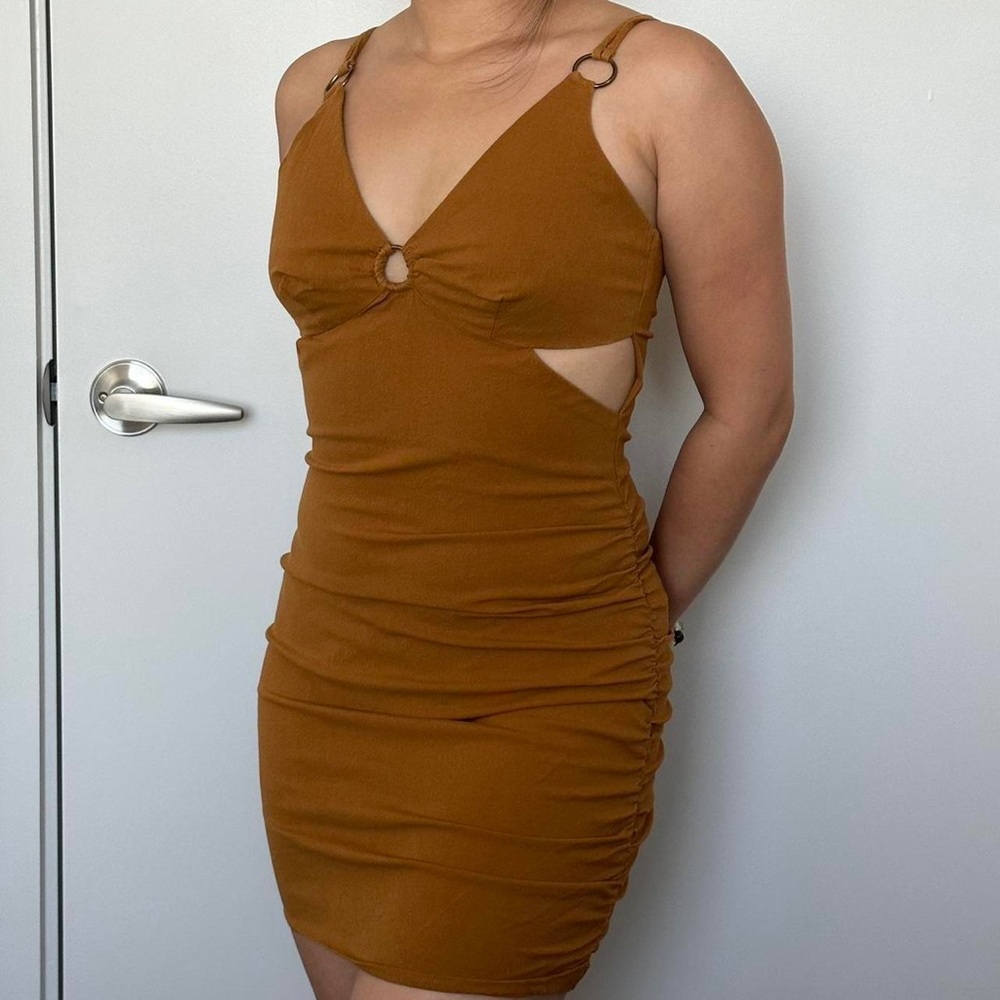 Zara Copper Bodycon Mini Dress Small